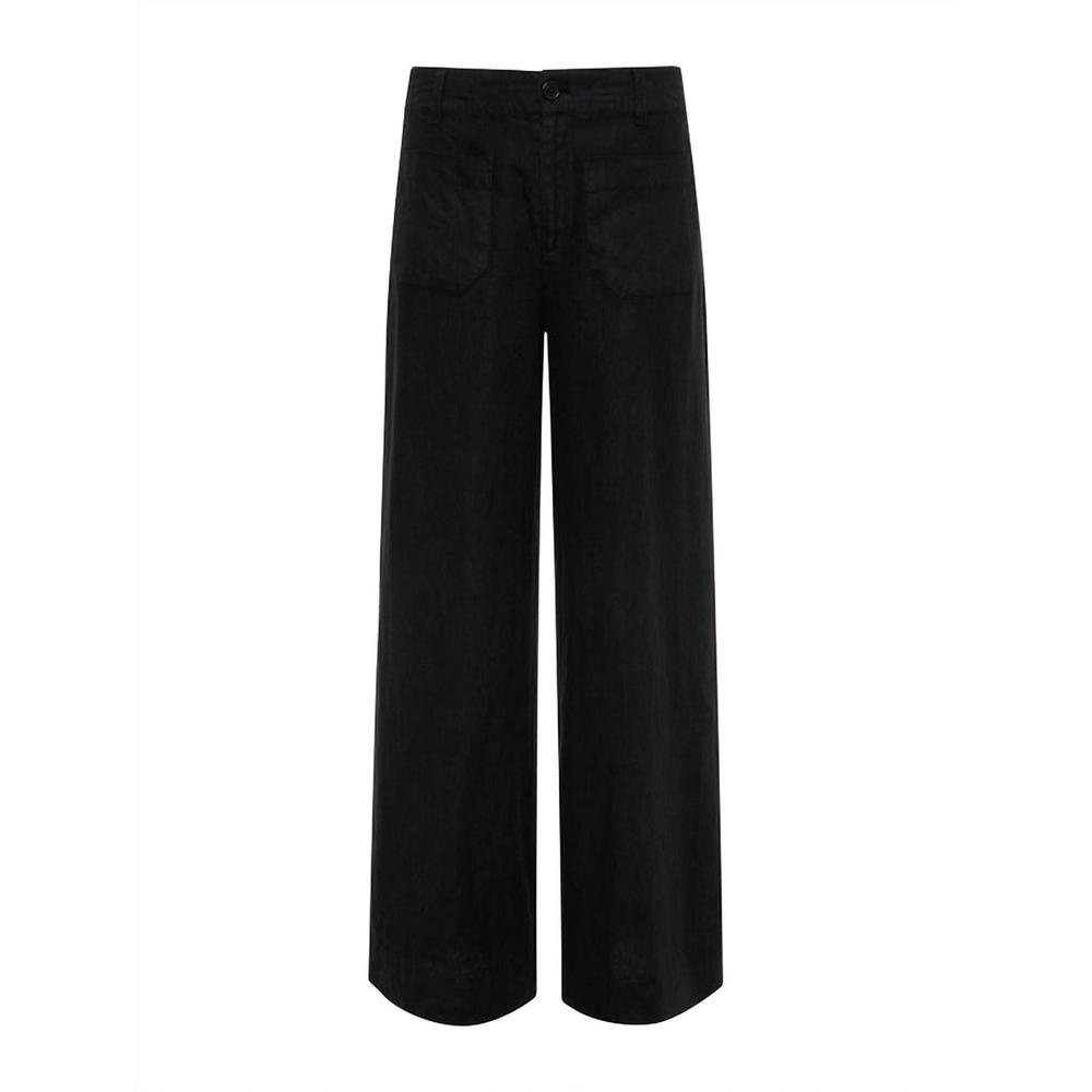 NEW SANCTUARY the linen marine wide leg pant in black - Picture 6 of 6